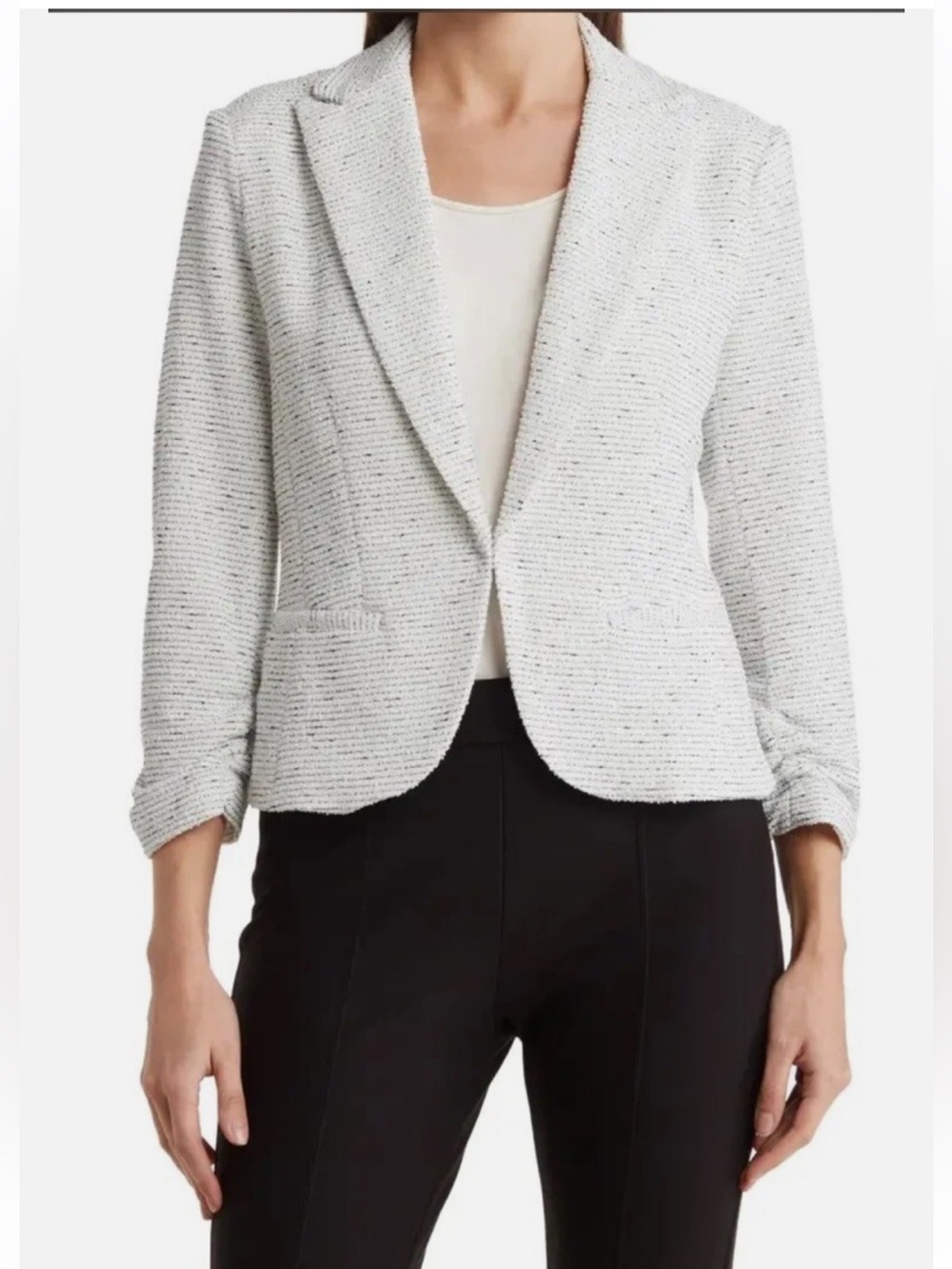 Amanda & Chelsea Textured Open-Front Blazer
